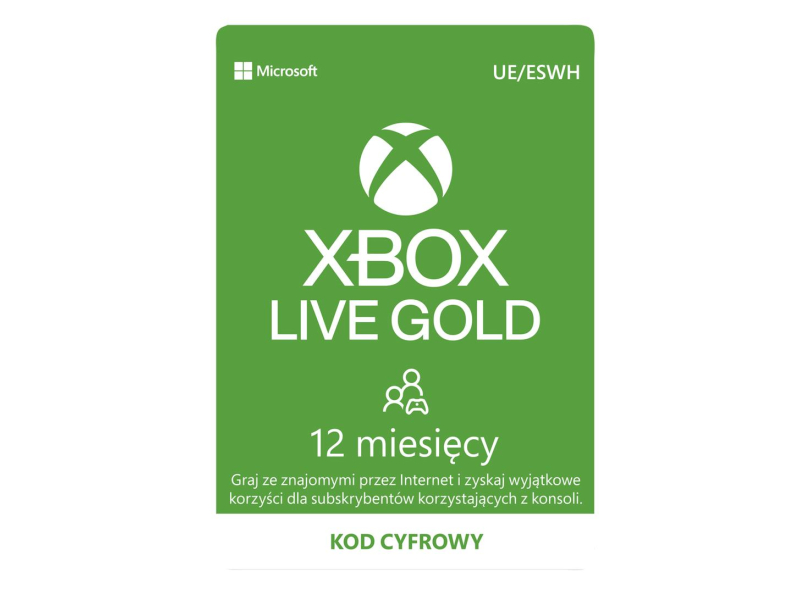 Microsoft Abonament Xbox Live GOLD 12 miesięcy ESD